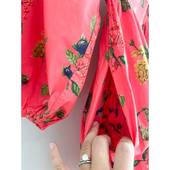 Cara Cara | Sip Sip Dress in Botanical Allover Coral | Sz XS - Picture 5 of 14